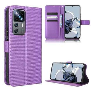 For Xiaomi 12T Pro Diamond Texture Leather Phone Case(Purple)