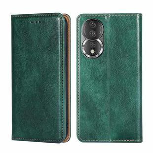 For Honor 80 Gloss Oil Solid Color Magnetic Leather Phone Case(Green)