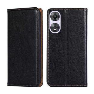 For OPPO A58 5G Gloss Oil Solid Color Magnetic Leather Phone Case(Black)