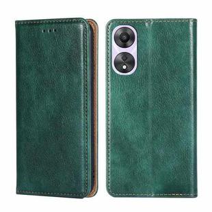 For OPPO A58 5G Gloss Oil Solid Color Magnetic Leather Phone Case(Green)