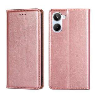 For Realme 10 4G Gloss Oil Solid Color Magnetic Leather Phone Case(Rose Gold)