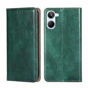 For Realme 10 4G Gloss Oil Solid Color Magnetic Leather Phone Case(Green)