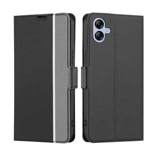 For Samsung Galaxy A04e 4G Twill Texture Side Buckle Leather Phone Case(Black)