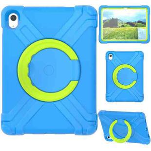 For iPad 10th Gen 10.9 2022 EVA + PC Tablet Protective Case with 360 Rotating Bracket(Blue+Grass Green)