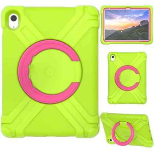 For iPad 10th Gen 10.9 2022 EVA + PC Tablet Protective Case with 360 Rotating Bracket(Grass Green+Rose Red)