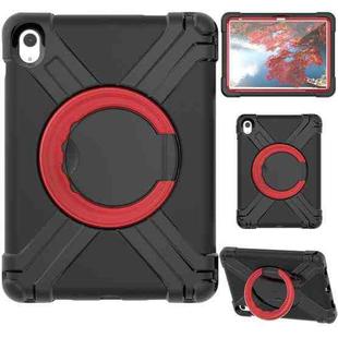 For iPad 10th Gen 10.9 2022 EVA + PC Tablet Protective Case with 360 Rotating Bracket(Black+Red)