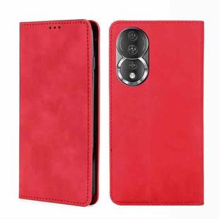 For Honor 80 Skin Feel Magnetic Horizontal Flip Leather Phone Case(Red)