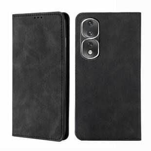 For Honor 80 Pro Skin Feel Magnetic Horizontal Flip Leather Phone Case(Black)