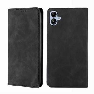 For Samsung Galaxy A04e 4G Skin Feel Magnetic Horizontal Flip Leather Phone Case(Black)