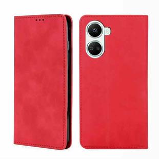 For Huawei nova 10 SE Skin Feel Magnetic Horizontal Flip Leather Phone Case(Red)