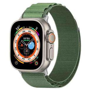 Nylon Loop Watch Band For Apple Watch Ultra 49mm&Watch Ultra 2 49mm / Series 9&8&7 45mm / SE 3&SE 2&6&SE&5&4 44mm / 3&2&1 42mm(Army Green)