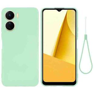 For vivo Y16 Pure Color Liquid Silicone Shockproof Full Coverage Phone Case(Green)