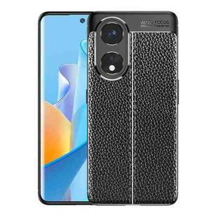 For OPPO A1 Pro Litchi Texture Shockproof TPU Phone Case(Black)