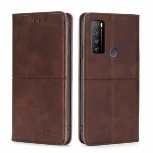 For TCL 30XL 2022 Cow Texture Magnetic Horizontal Flip Leather Phone Case(Dark Brown)