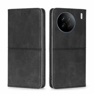 For vivo X90 Cow Texture Magnetic Horizontal Flip Leather Phone Case(Black)