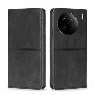 For vivo X90 Pro+ Cow Texture Magnetic Horizontal Flip Leather Phone Case(Black)