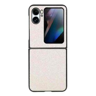 For OPPO Find N2 Flip Glitter Powder PU Phone Case(White)