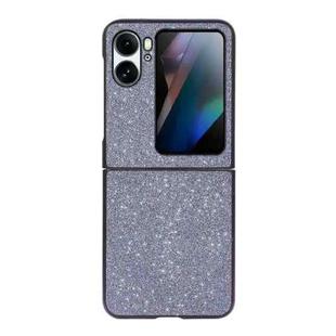 For OPPO Find N2 Flip Glitter Powder PU Phone Case(Black)