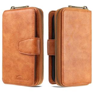 For iPhone 11 Pro Detachable Multifunctional Horizontal Flip Leather Case with Card Slots & Zipper Wallet & Photo Frame(Brown)