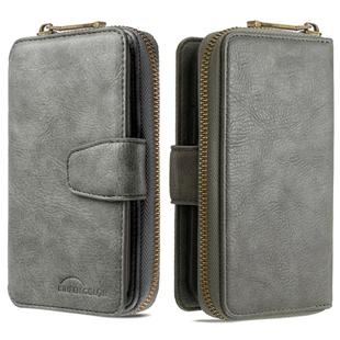 For iPhone 11 Detachable Multifunctional Horizontal Flip Leather Case with Card Slots & Zipper Wallet & Photo Frame(Grey)
