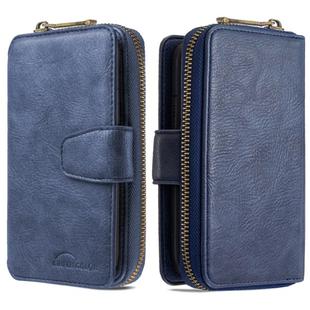 For iPhone 11 Detachable Multifunctional Horizontal Flip Leather Case with Card Slots & Zipper Wallet & Photo Frame(Blue)