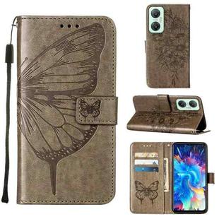 For Infinix Hot 20 5G X666 / X66B Embossed Butterfly Flip Leather Phone Case(Grey)