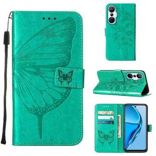 For Infinix Hot 20S / 20 Pro X6827 Embossed Butterfly Flip Leather Phone Case(Green)