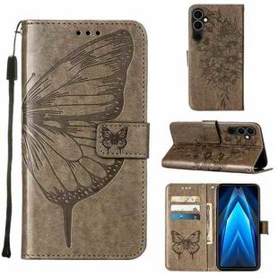 For Tecno Pova Neo 2 LG6N Embossed Butterfly Flip Leather Phone Case(Grey)