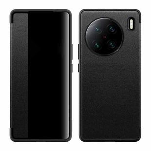 For vivo X90 Pro+ Magnetic Side Window View Shockproof Horizontal Flip Leather Case(Black)