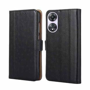 For OPPO A58 5G Ostrich Texture Flip Leather Phone Case(Black)