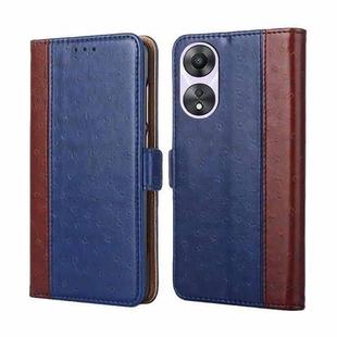 For OPPO A58 5G Ostrich Texture Flip Leather Phone Case(Blue)