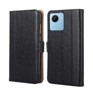 For Realme C30s Ostrich Texture Flip Leather Phone Case(Black)