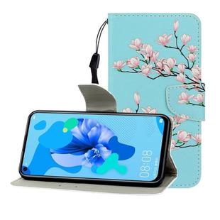 For Huawei Nova 5i / P20 Lite (2019) Colored Drawing Horizontal Flip Leather Case with Holder & Card Slot & Wallet(Magnolia)