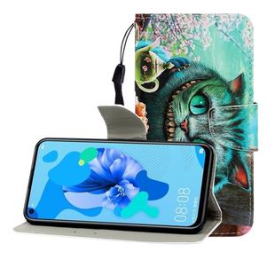 For Huawei Nova 5i / P20 Lite (2019) Colored Drawing Horizontal Flip Leather Case with Holder & Card Slot & Wallet(Green Eyes)