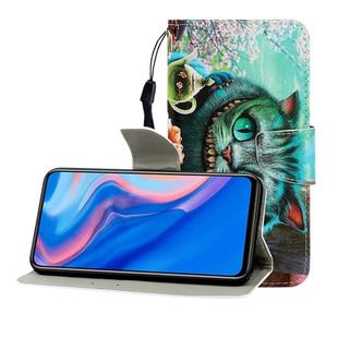 For Huawei P Smart Z / Y9 Prime (2019) Colored Drawing Horizontal Flip Leather Case with Holder & Card Slot & Wallet(Green Eyes)