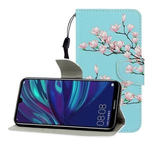 For Huawei Enjoy 9 Colored Drawing Horizontal Flip Leather Case with Holder & Card Slot & Wallet(Magnolia)