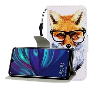 For Huawei Enjoy 9 Colored Drawing Horizontal Flip Leather Case with Holder & Card Slot & Wallet(Fox)