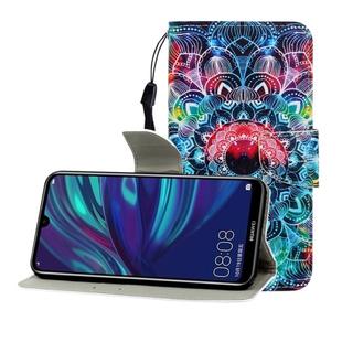 For Huawei Enjoy 9 Colored Drawing Horizontal Flip Leather Case with Holder & Card Slot & Wallet(Mandala)
