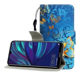 For Huawei Enjoy 9 Colored Drawing Horizontal Flip Leather Case with Holder & Card Slot & Wallet(Jade Butterfly)