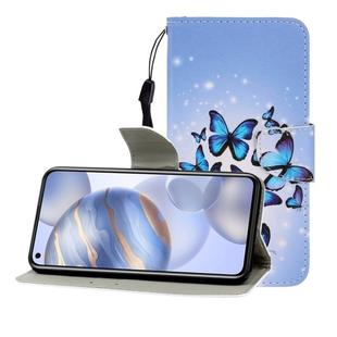 For Huawei Honor 30 Colored Drawing Horizontal Flip Leather Case with Holder & Card Slot & Wallet(Many Butterflies)