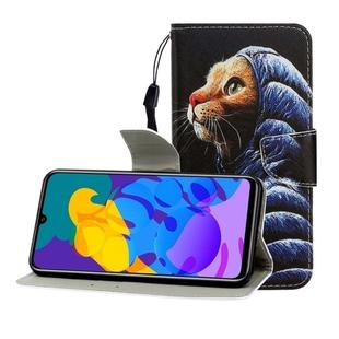 For Huawei Honor Play 4T Pro Colored Drawing Horizontal Flip Leather Case with Holder & Card Slot & Wallet(Down Jacket Cat)