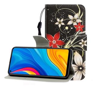 For Huawei Honor Play 3 / Enjoy 10 Colored Drawing Horizontal Flip Leather Case with Holder & Card Slot & Wallet(Safflower)