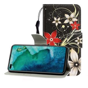 For Huawei Honor V30 / V30 Pro Colored Drawing Horizontal Flip Leather Case with Holder & Card Slot & Wallet(Safflower)