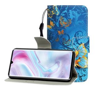 For Xiaomi Note 10 Pro Colored Drawing Horizontal Flip Leather Case with Holder & Card Slot & Wallet(Jade Butterfly)