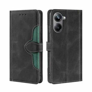 For Realme 10 Pro 5G Skin Feel Magnetic Buckle Leather Phone Case(Black)