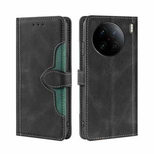 For vivo X90 Pro 5G Skin Feel Magnetic Buckle Leather Phone Case(Black)