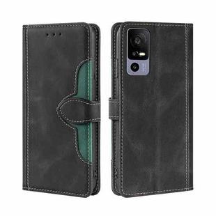 For TCL 40R 5G Skin Feel Magnetic Buckle Leather Phone Case(Black)
