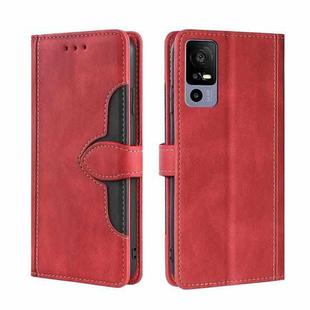 For TCL 40R 5G Skin Feel Magnetic Buckle Leather Phone Case(Red)