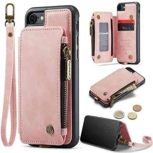 For iPhone SE 2022 / SE 2020 / 7 / 8 CaseMe C20 Multifunctional RFID Leather Phone Case(Pink)