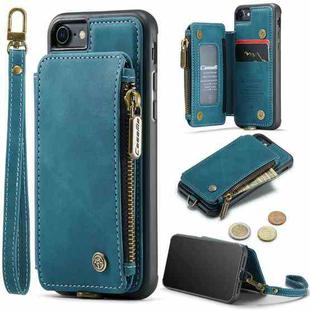 For iPhone SE 2022 / SE 2020 / 7 / 8 CaseMe C20 Multifunctional RFID Leather Phone Case(Blue)